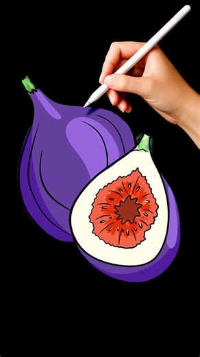 Realistic Fig Digital Drawing on iPad with Procreate#shorts