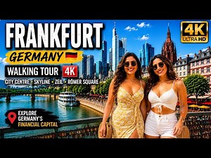 🇩🇪 FRANKFURT GERMANY 4K WALKING TOUR 🇩🇪 | City Center, Skyline & Römerberg