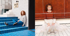 Photos of Custom Hand-Knit Sweaters That Blend People Into Places