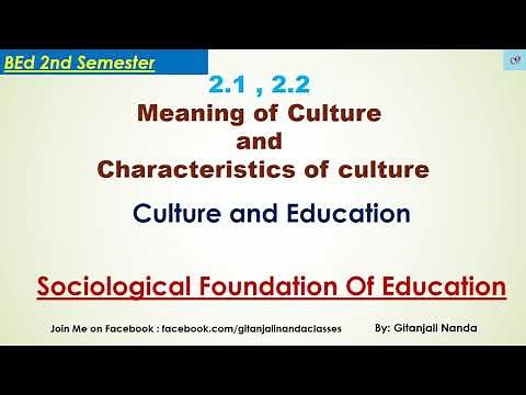 2.1 & 2.2 Meaning of Culture and Characteristics of culture