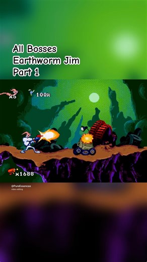All Bosses in Earthworm Jim Part 1 ⚡ #shorts #sega