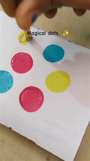 I created a simple and colorful painting using basic circle shapes and leaves.🖌️||#art #circle