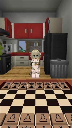 Playing Chess with Aglaea [ Minecraft Yes Steve Model ( YSM ) x Touhou Little Maid 1.20.1 Shorts ]