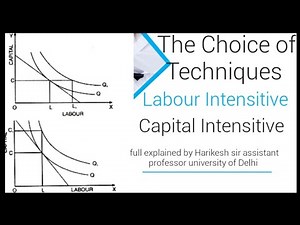 The choice of techniques /labour intensitive and capital intensitive.