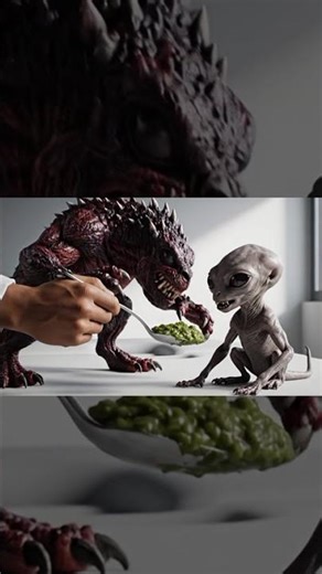 ASMR Alien Attack Eating Food #viral #8millionviews #animation #shorts #tranding #satisfying