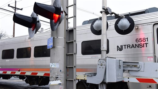 Truck crashes into NJ Transit train stopped at Dover station