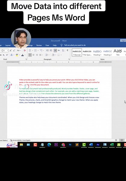 Move Data into Different Pages in Ms Word #msoffice #tutorial #trendingvideo #foryoupage #fyp #foryou #viral #trending #word #msword