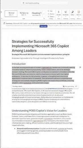 Structure and Refine with Copilot in Word!