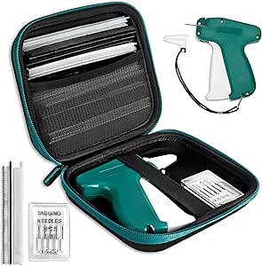 Mini Stitch Gun for Clothes, Fine Stitch Tag Gun for Clothing Quick Stitch Sewing Gun Quick Clothing Fixer Gun Quilting Hemming Stitch Tagging Gun Kit with 6 Needle, 2500 White & 2500 Black Fasteners