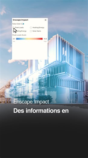 Avec Impact, vous ajoutez l'analyse énergétique à vos visualisations : affichez les charges de pointe, les émissions de CO₂ et l'intensité de la consommation d'énergie (EUI) directement dans votre modèle 3D. Le tout intégré dans Enscape - aucun export nécessaire. Découvrez Impact sur notre site web | Design Express Belux | Facebook