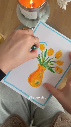 Oil Pastel Drawings of Flowers Tutorial