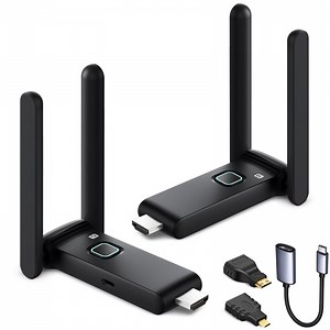 Wireless HDMI display adapter 1 Receivers and Transmitter,Extender Plug and Play,165FT/50M,5G/1080P Wirelessly Simultaneous Expansion for Multiple Screens from Laptop and Camera to TVs,Projectors