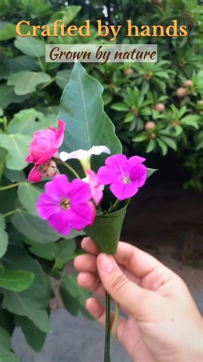 "Making a bouquet out of leaves! 🌸"#diygift