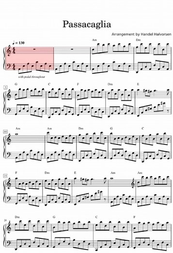 Passacaglia Completa - Partitura Visual e Áudio