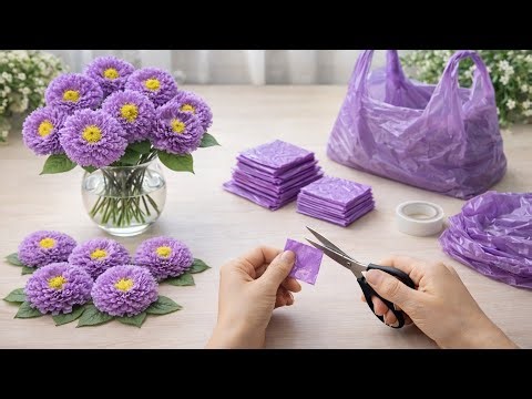 Flowers Making With Plastic Carry Bags | DIY | Carry Bags Re Use Ideas | Best Out Of Waste