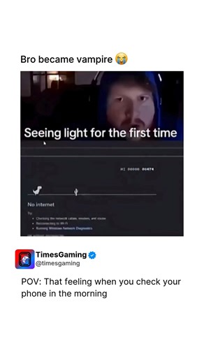 Times Gaming on Instagram: "CaseOh was locked in playing the Google Dinosaur game like it was a ranked match, room dark, screen dim, full focus mode activated. Then out of nowhere, the game switches from dark mode to light mode and absolutely nukes him. The screen goes white, his face gets blasted with pure brightness, and for a split second it genuinely looks like he just took a flashbang point-blank. His reaction is instant—eyes squinting, leaning back, soul leaving body. What makes it hilario