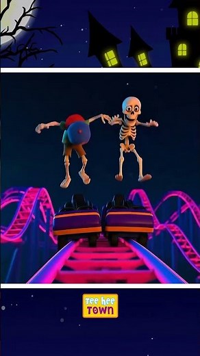 💀Skeletons Rolling Down On Spooky Night #halloweensong #shortsfeed #spooky