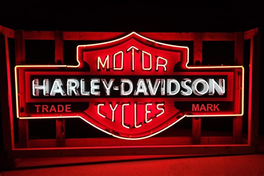No Reserve: Neon Harley-Davidson Motorcycles Sign