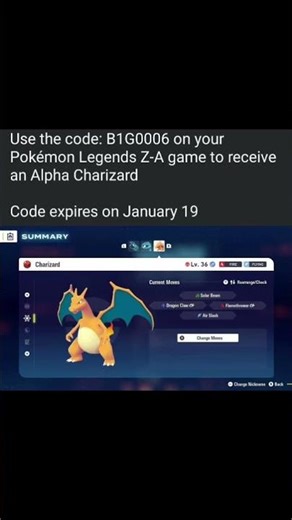 NEW Pokémon Z-A Mystery Gift Code — Free Alpha Charizard! (2025) #pokemonza #pokemon