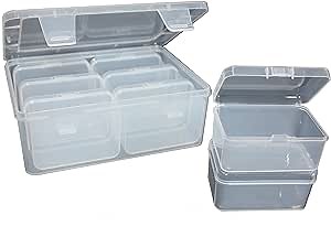 7-Piece Plastic Small items Organizer Set: Clear Mini Storage Containers with Hinged Lids and Transparent Boxes for Beads and Crafts