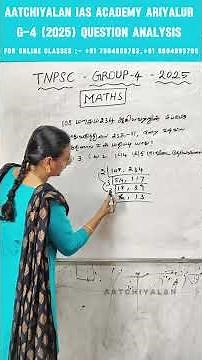 Tnpsc 2025 Group -4 maths Question Analysis #government #tnpscgroup4 #indianexam