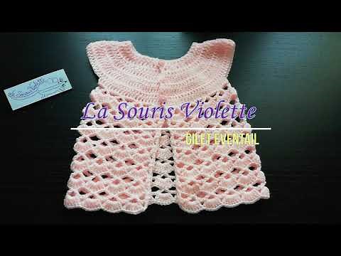 Tuto Crochet Bébé « Gilet Éventail » 0-3 mois