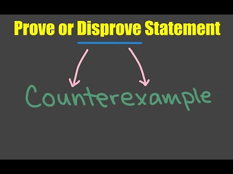 How to Disprove a Statement by COUNTEREXAMPLE