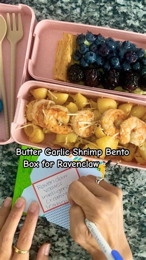 Bento Box Ravenclaw Butter Shrimp Pasta