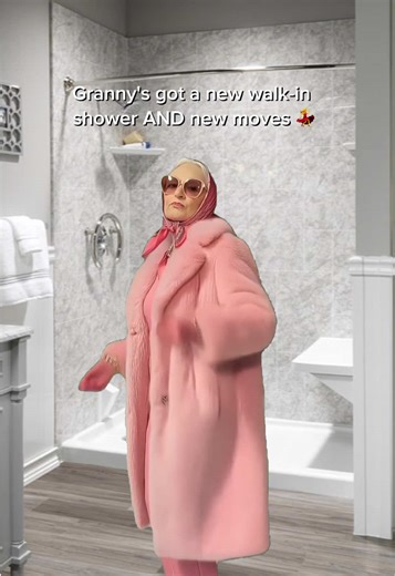 Granny in her new walk-in shower 💀 We didnt see this coming . . . #fy #foryou #viral #grandma #funny