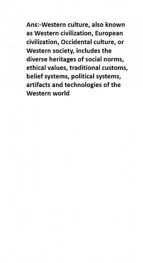 What is Western culture?