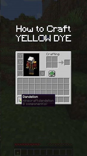 How to Craft YELLOW DYE in Minecraft! #minecraft #shorts #tutorial