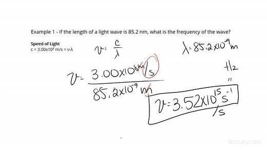 How to Find the Frequency of Light from its Wavelength | Physics | Study.com