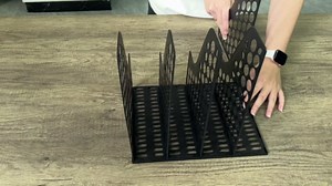 Ysenchan Plastic Magazine File Holder & Desk Organizer, 4 Vertical Compartments File Folder Organizer for Office Classroom Organization, Coloring Book Storage with Sturdy Binder Accessories(Black)