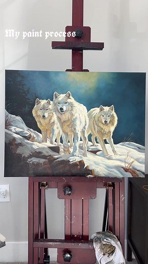 Paint Wolves Tutorial: Oil on Canvas 18”x24”