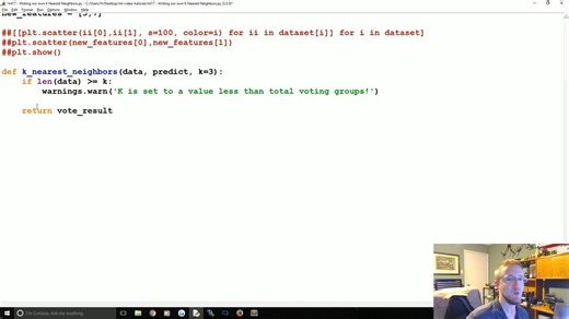 17.Writing our own K Nearest Neighbors in Code Practical Machine Learning Tutori