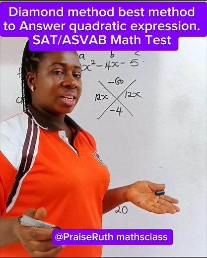 25 shares | Quadratic expression solve by diamond method part 2 | PraiseRuth mathsclass | Facebook