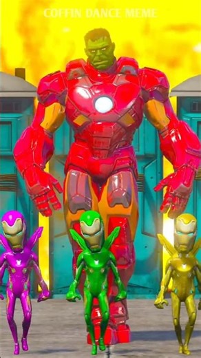 GTA V : IRONMAN AND HULK SAVES MCU MINI IRONMAN FROM HULK-SPIDER_9 - Coffin Dance Song Cover #shorts