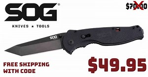 SOG Specialty Knives Flash II Tanto Straight Folder $49.95 FREE S&H CODE