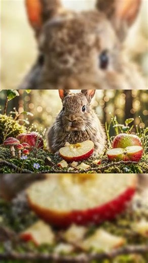 “Bunny Munch Madness: Apple Edition! 🐰🍎