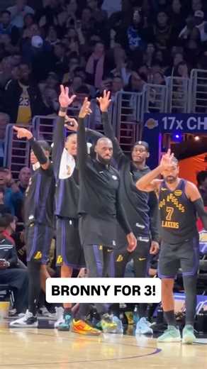 🎯 Bronny with the three, and LeBron James' reaction said it all! 👌 | NBA