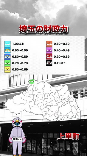 埼玉の財政力指数：市区町村別MAPとランキング