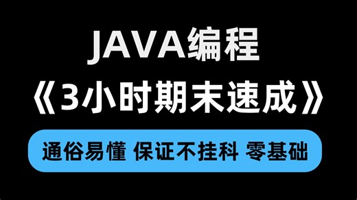 《Java编程》3小时速成课！通俗易懂，保证不挂科！