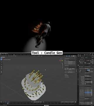 Advanced Candle Animation in blender #b3d #3dcandles #blendercandles #candlegen #3dcompositing