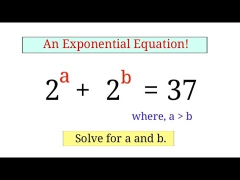 An Exponential Equation | Find the values of a and b