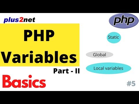 Local Global & Static variables in PHP with examples & scope inside and outside a functions