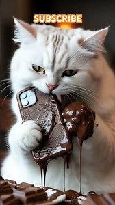 Cute White Cat ASMR Eating Chocolate Phone 🍫📱#shortvideo #shorts #tiktok #cat #ai #asmr #chocolate