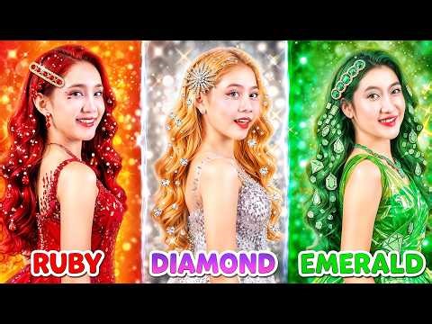 Poor Emerald Vs Rich Ruby Vs Giga Rich Diamond Girl At The Ball! Who Will Become Princess?