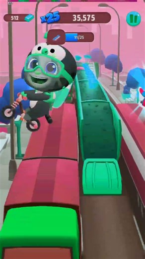 Talking Tom Gold Run Panda Racer Tom Enters In Rakoons Tunnel & Hit The Rakoon With Punches #shorts