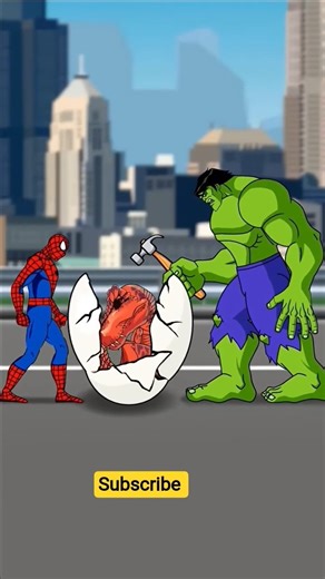 Red Hulk Laugh on Puny Dinosaur Hulk and Spider Man gets Angry Funny Animation