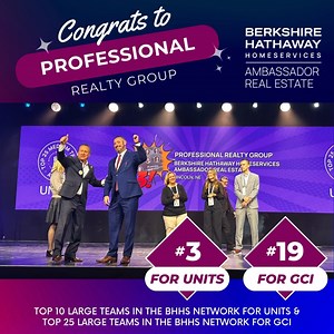 7.2K views · 18 reactions | Exciting News Alert! Professional Realty Group of BHHS Ambassador Real Estate has achieved a remarkable #3 ranking for units & #19 for GCI for medium teams in the BHHS network for 2023! #BHHS #BHHSamb #lincoln #realestate | Berkshire Hathaway HomeServices Ambassador Real Estate | Facebook